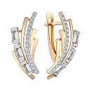 Серьги из красного золота с фианитами