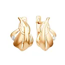 Серьги из красного золота с фианитами