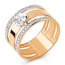 Кольцо из красного золота с фианитами