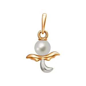 Подвеска из красного золота с жемчугом