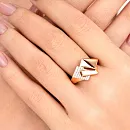 Кольцо из красного золота с фианитами