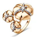 Кольцо из красного золота с фианитами