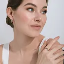 Серьги из красного золота с фианитами