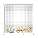 Серьги пусеты из красного золота с топазами