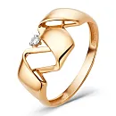 Кольцо из красного золота с фианитом