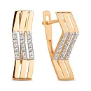 Серьги из красного золота с фианитами