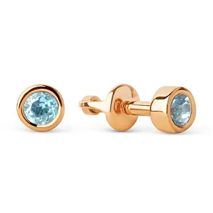 Серьги из красного золота с swiss топазами