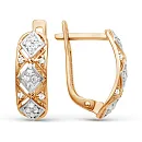 Серьги из красного золота с фианитами