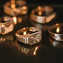 Кольцо печатка из красного золота