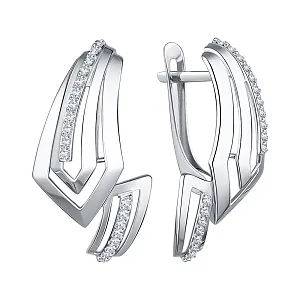 Серьги из белого золота с бриллиантами