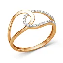 Кольцо из красного золота с фианитами