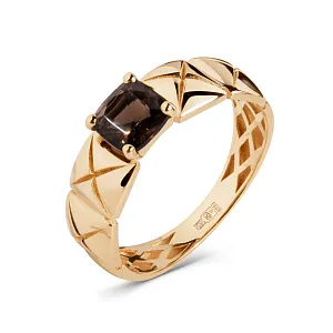 Кольцо из красного золота с раухтопазом