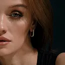 Серьги из красного золота с фианитами