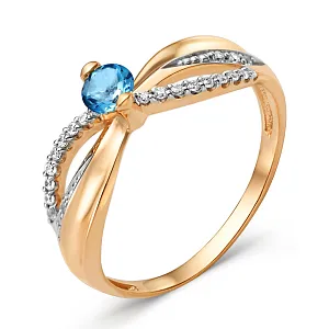 Кольцо из красного золота с лондон топазом