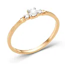 Кольцо из красного золота с фианитами