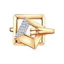 Кольцо из красного золота с фианитами