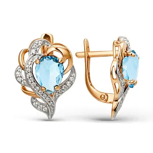 Серьги из красного золота с топазами