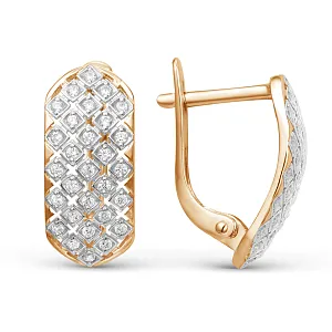 Серьги из красного золота с фианитами