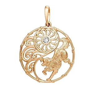 Подвеска из красного золота с фианитом