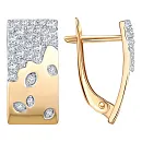 Серьги из красного золота с фианитами