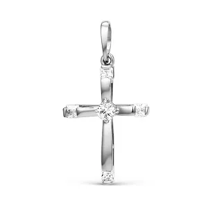 Подвеска из белого золота с фианитами