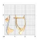 Серьги из красного золота с фианитами