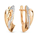 Серьги из красного золота с фианитами