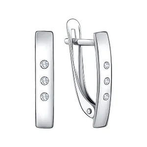 Серьги из белого золота с бриллиантами