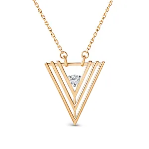 Колье из красного золота с фианитом