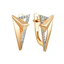 Серьги из красного золота с фианитами