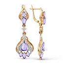 Серьги из красного золота с аметистами