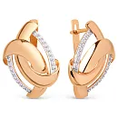 Серьги из красного золота с фианитами