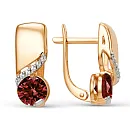 Серьги из красного золота с гранатами