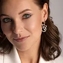 Серьги из красного золота с фианитами