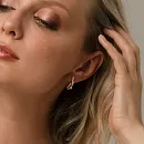 Серьги из красного золота с фианитами