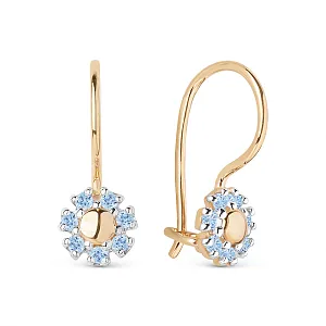 Серьги детские из красного золота