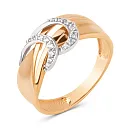 Кольцо из красного золота с фианитами