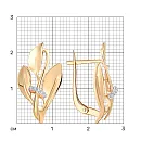 Серьги из красного золота с фианитами