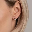 Серьги пусеты из красного золота с фианитами