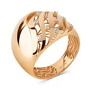 Кольцо из красного золота с фианитами