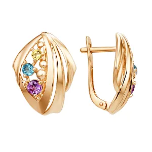 Серьги из красного золота с аметистами