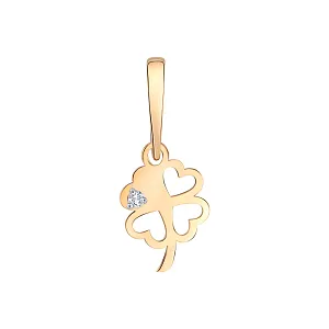 Подвеска из красного золота с фианитом