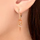 Серьги из красного золота с фианитами