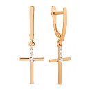 Серьги из красного золота с фианитами