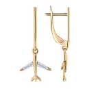 Серьги из красного золота с фианитами