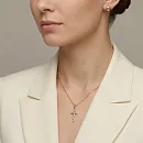 Крест из красного золота с бриллиантом