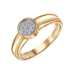 Кольцо из красного золота с бриллиантами