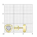 Серьги пусеты из желтого золота с бриллиантами