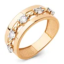 Кольцо из красного золота с фианитами