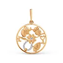 Подвеска из красного золота с фианитами